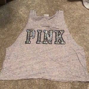 VS Pink cropped muscle tank